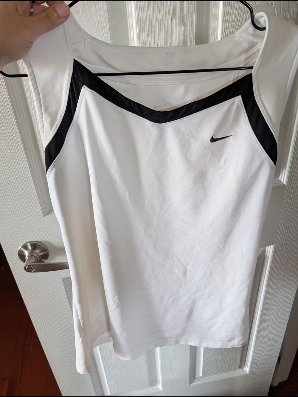 Nike White & Black Athletic Tank Top